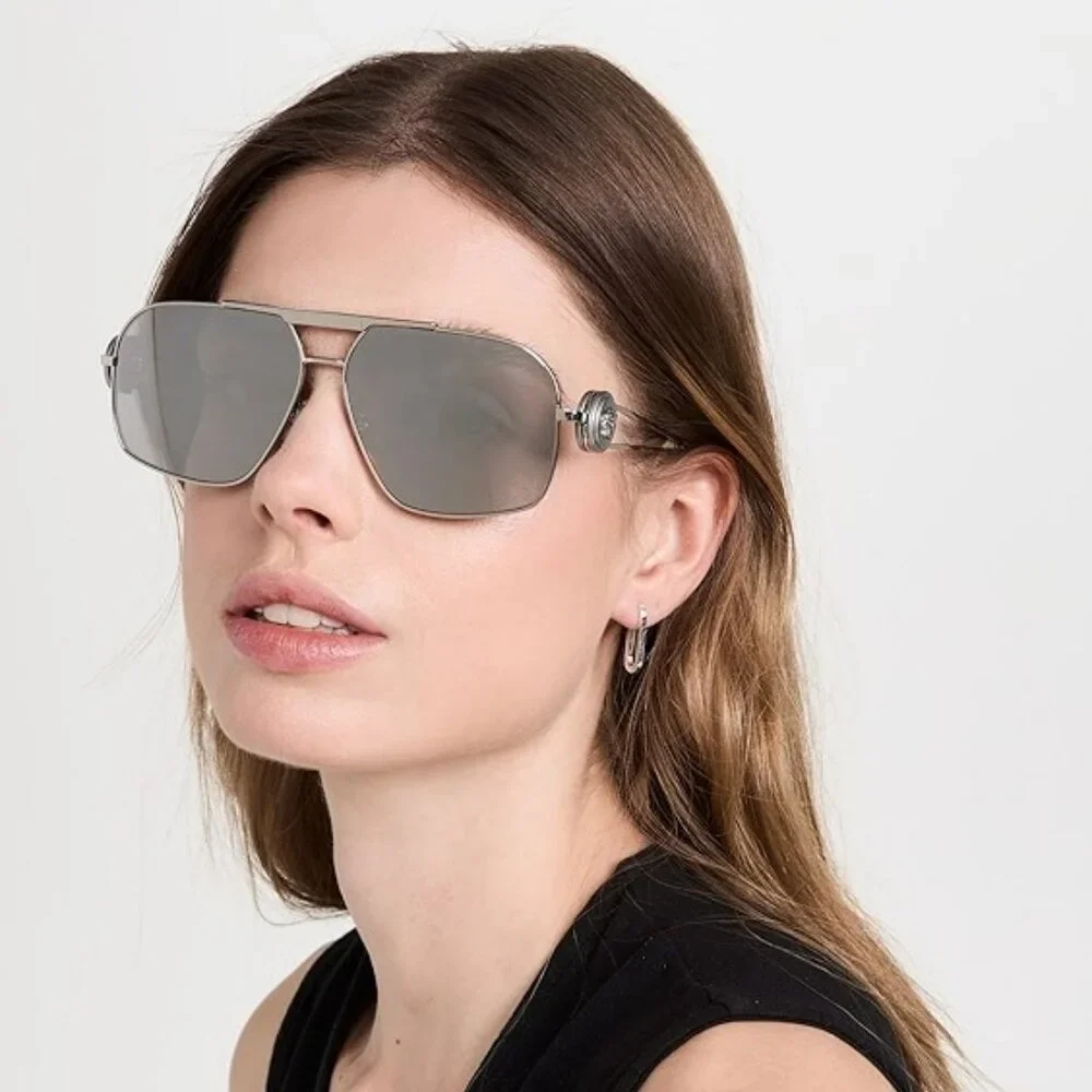 Versace VE2269 100287 BRAND NEW Sunglasses Gold Dark Grey Pilot Unisex